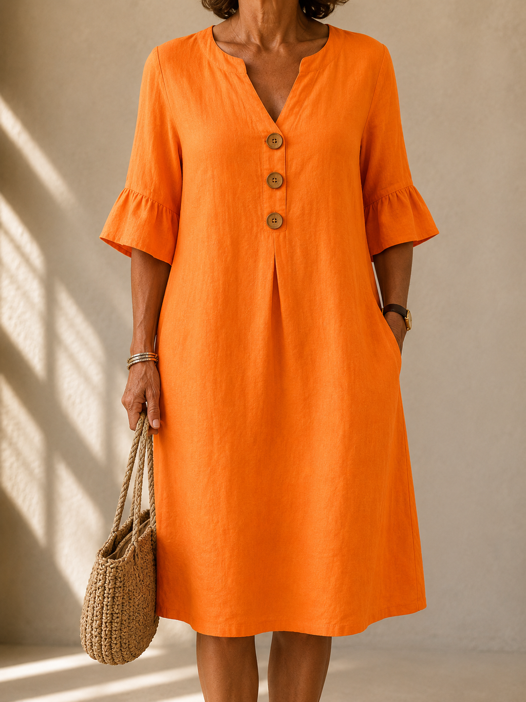 Hazel™ | Linen Button Dress