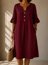 Clara™ | Linen Button Dress