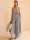 Lara | Striped Long Cami Top and Wide-Leg Pants Set