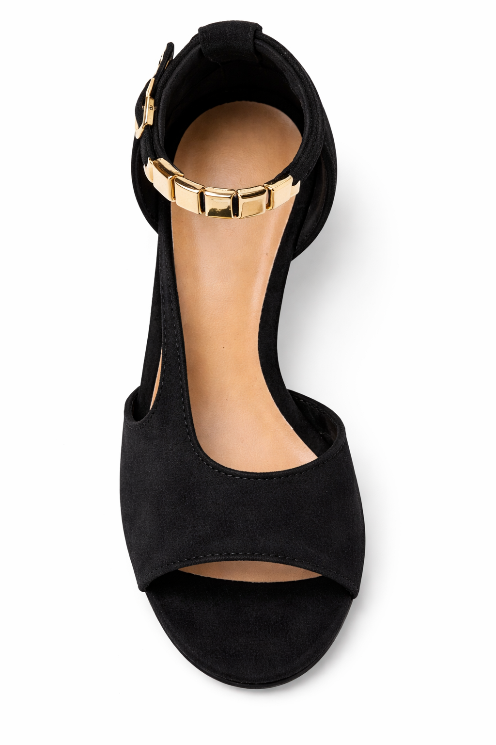 Sandra | Black Peep-Toe Block Heel Sandals