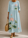 RACHEL | LINEN FLOWER DRESS