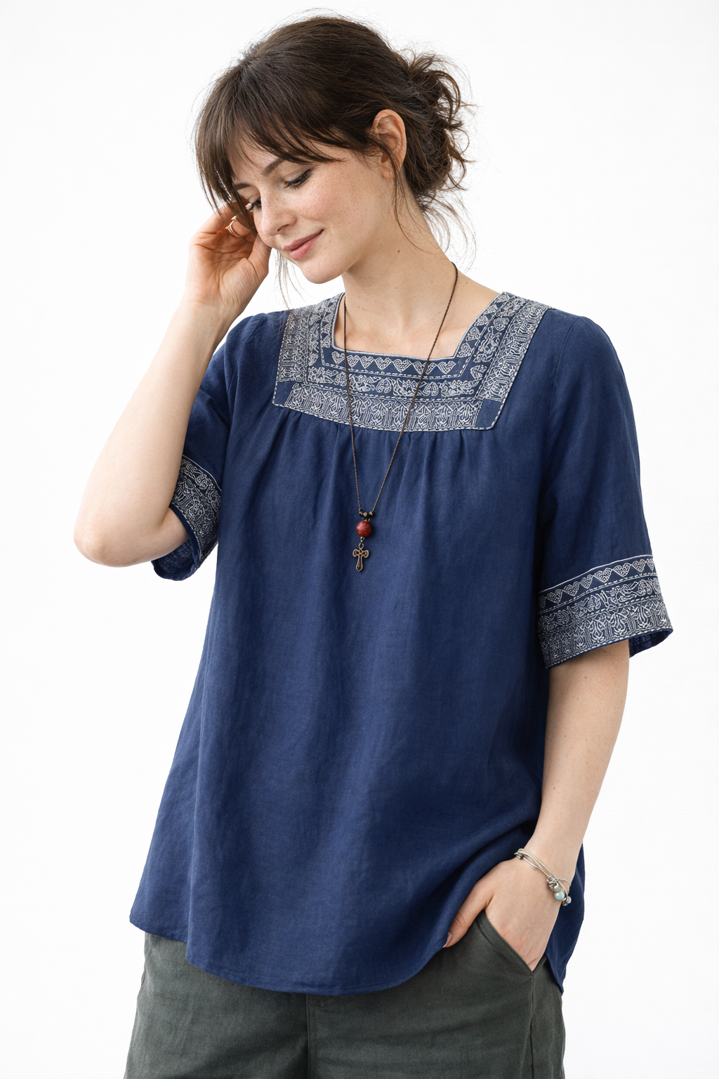 Claire | Embroidered Cotton Blouse