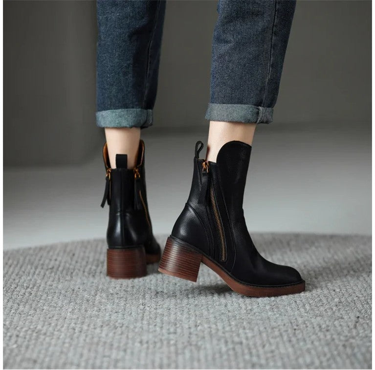 SONIA™ | Premium Leather Ankle Boots