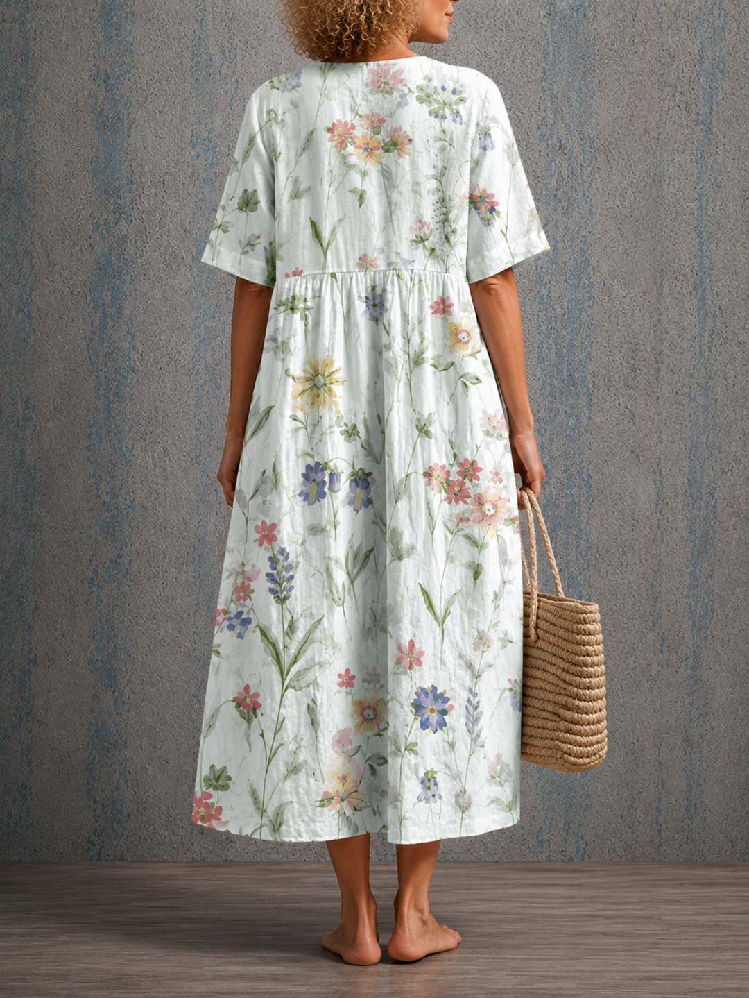 Louisa™ | Half Sleeve Linen Dress