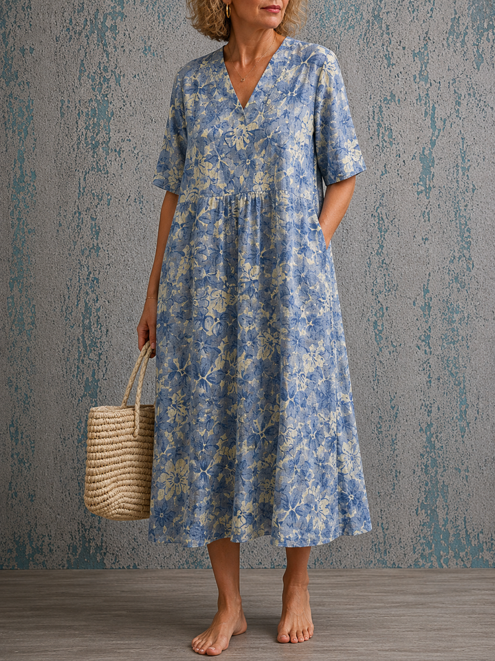 Joanne™ | Half Sleeve Linen Dress