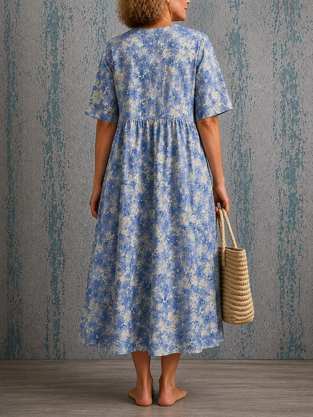 Joanne™ | Half Sleeve Linen Dress