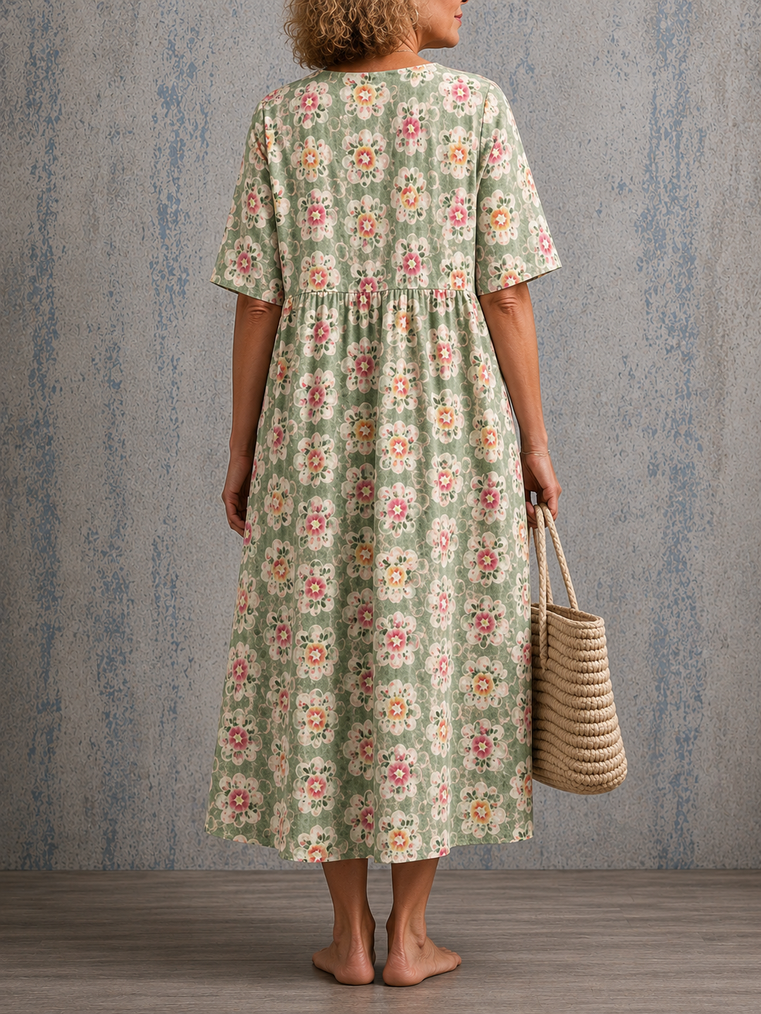 Brenda™ | Half Sleeve Linen Dress