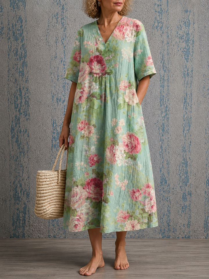 Cynthia™ | Half Sleeve Linen Dress