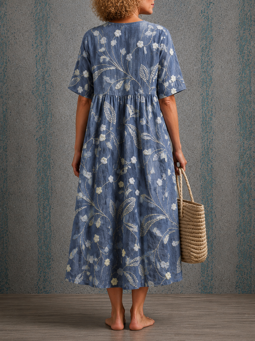 Diane™ | Half Sleeve Linen Dress