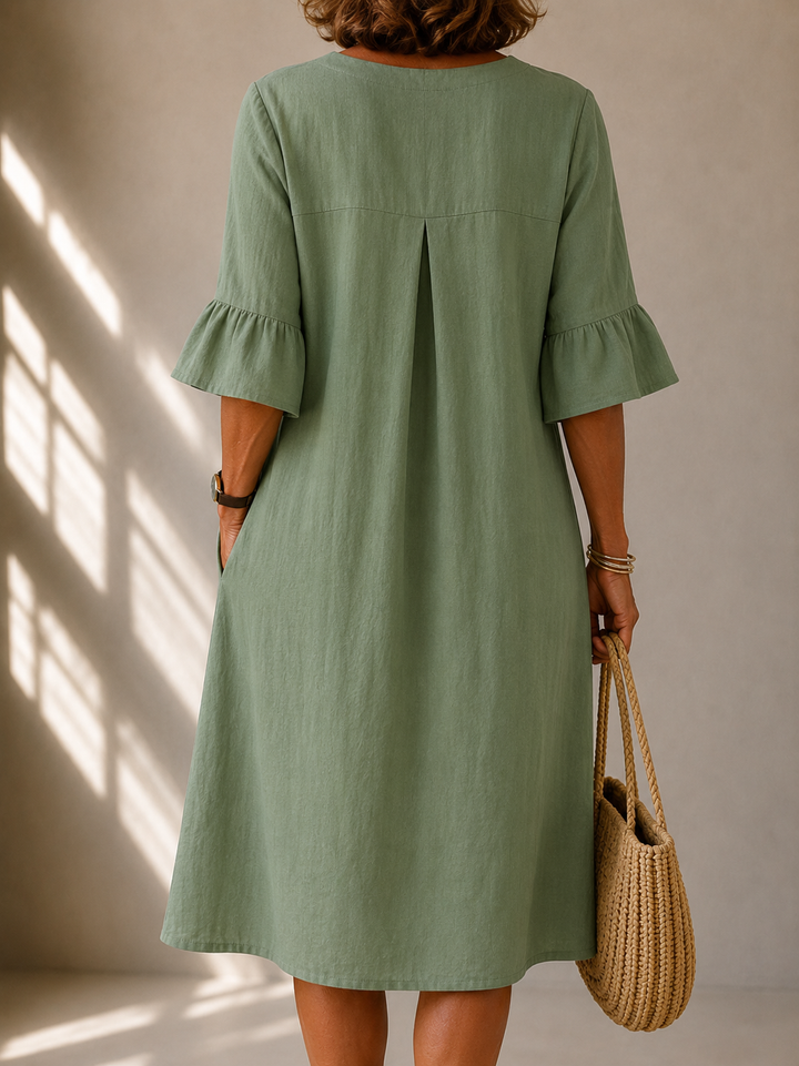 Margaret™ | Linen Button Dress
