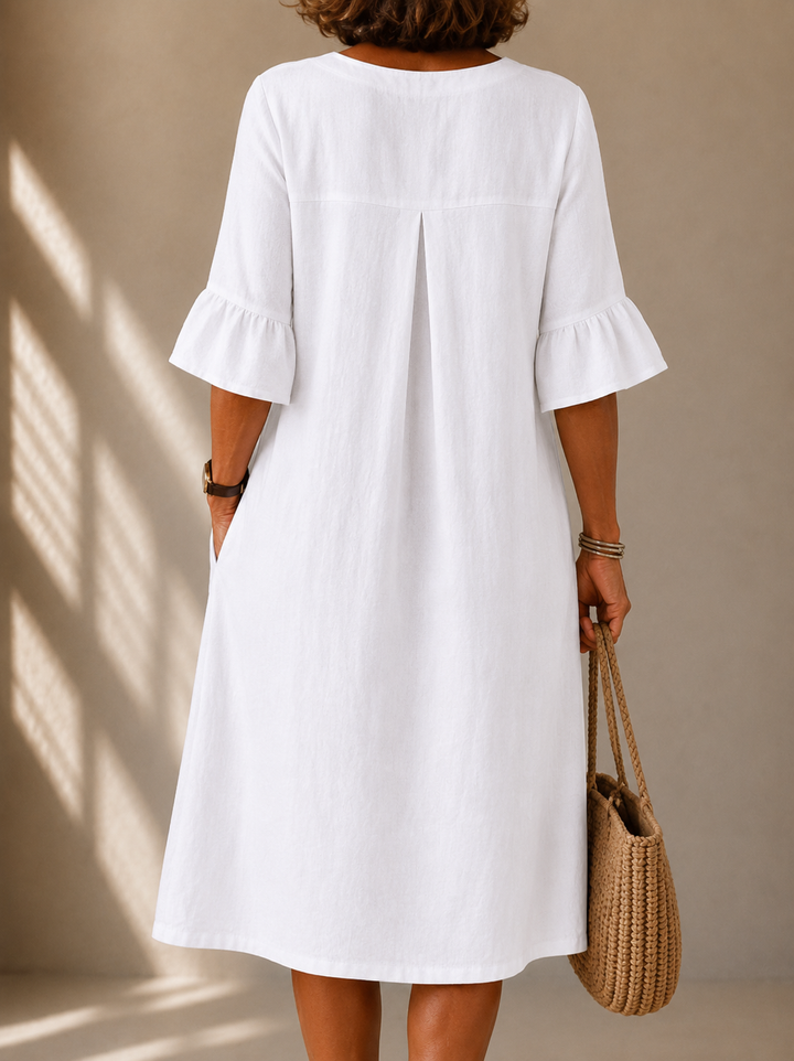 Audrey™ | Linen Button Dress
