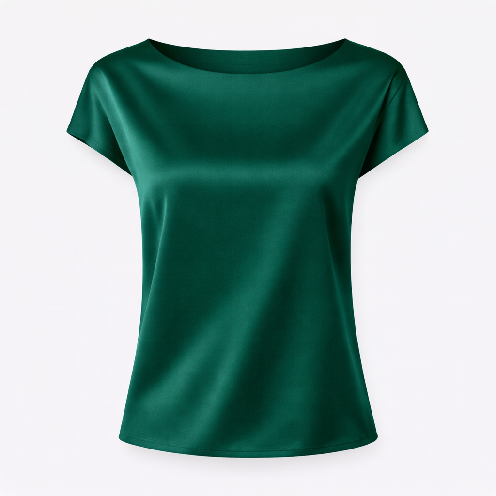 Scarlett | Satin Boat Neck Blouse