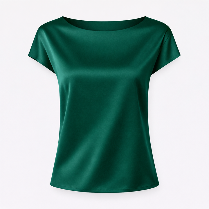 Scarlett | Satin Boat Neck Blouse