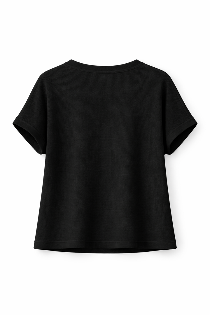 Hannah | Button Front Waffle Knit Top