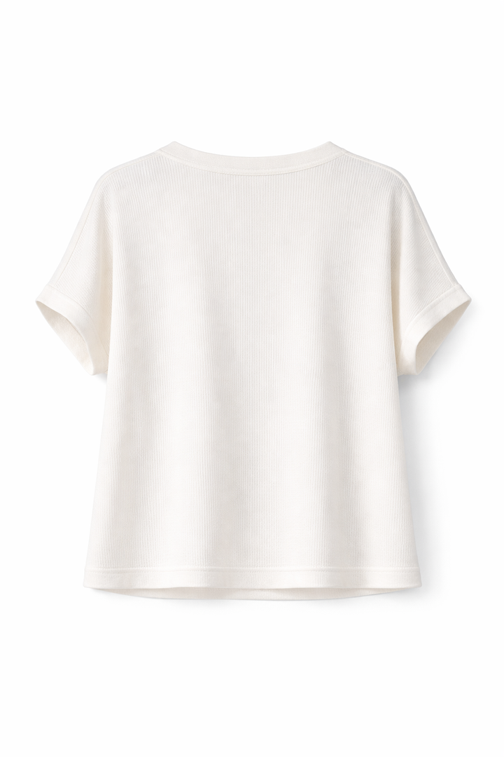 Hannah | Button Front Waffle Knit Top