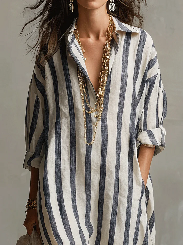 Lina | Striped Linen Dress
