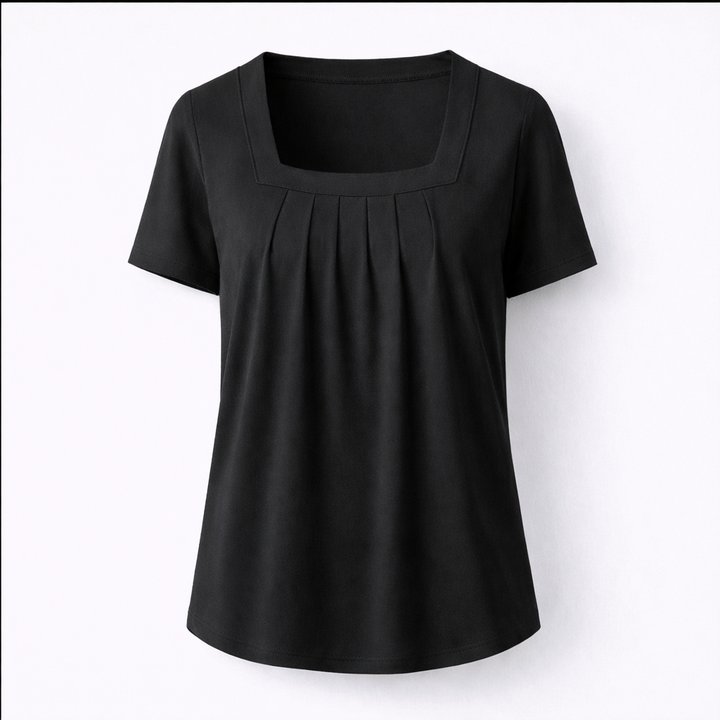 Harper | Pleated Square Neck Top