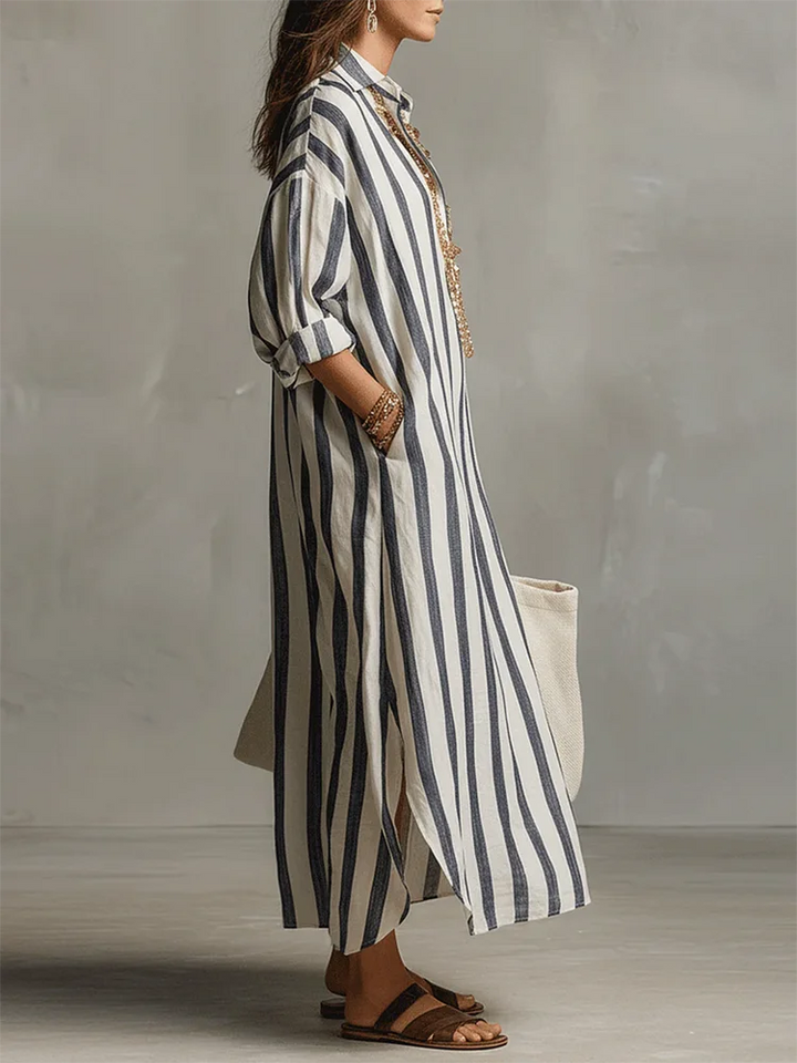Lina | Striped Linen Dress