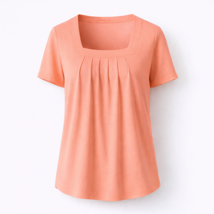 Harper | Pleated Square Neck Top