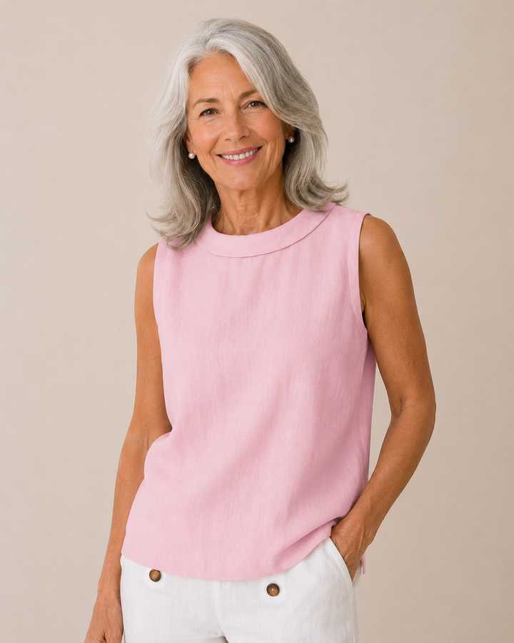 Maria™ | Sleeveless Roll Collar Top