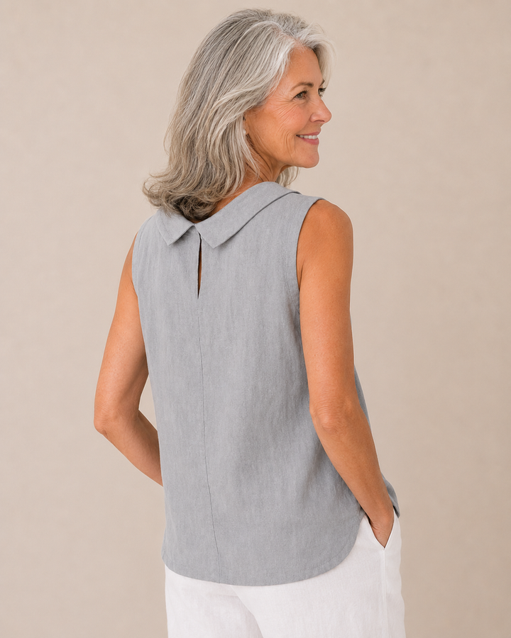 Maria™ | Sleeveless Roll Collar Top