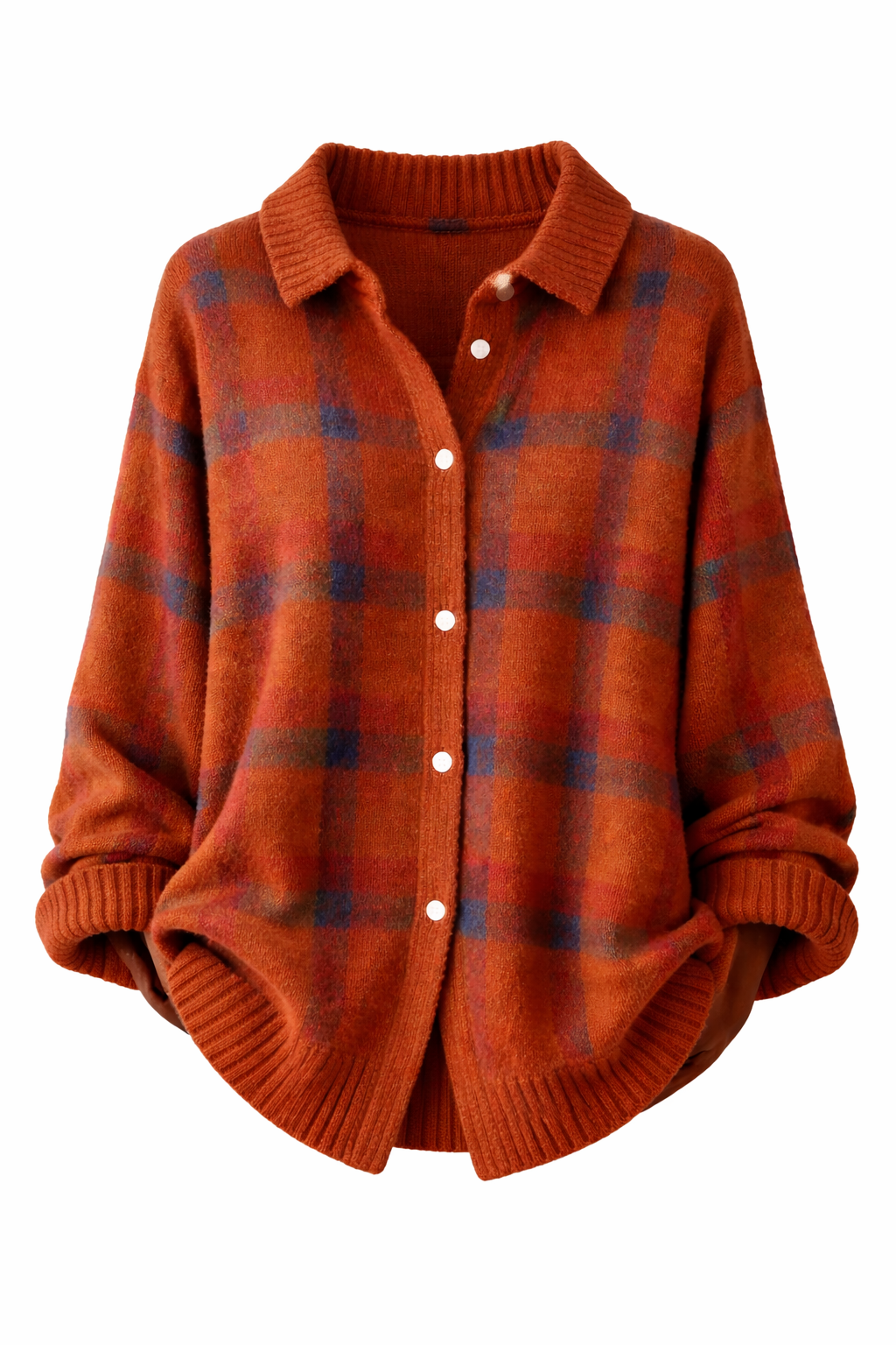 Anna  | Tartan Knit Button Cardigan