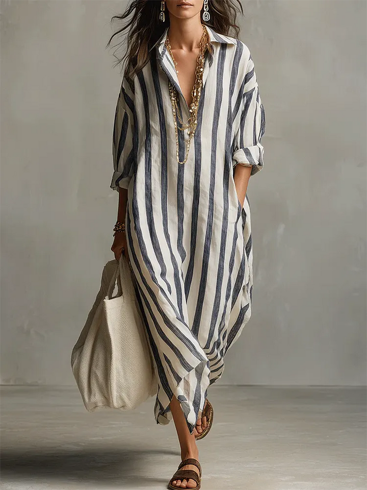 Lina | Striped Linen Dress