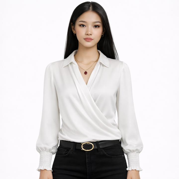Elise | Elegant Wrap Blouse