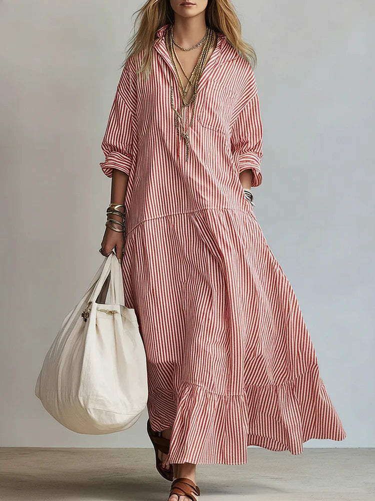 Elena | Striped Maxi Dress
