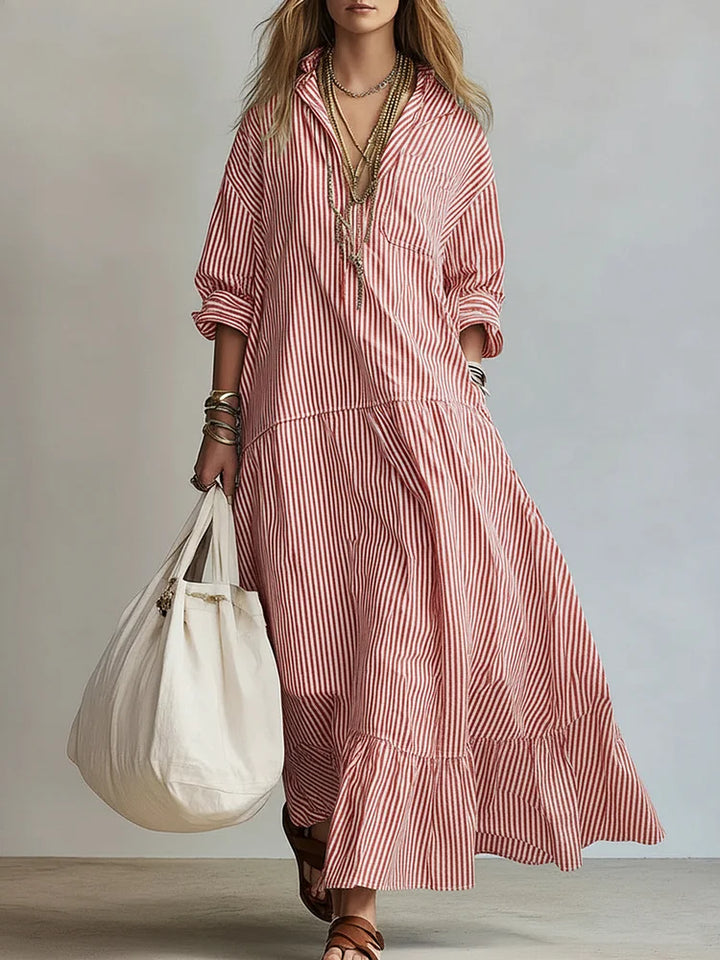 Elena | Striped Maxi Dress