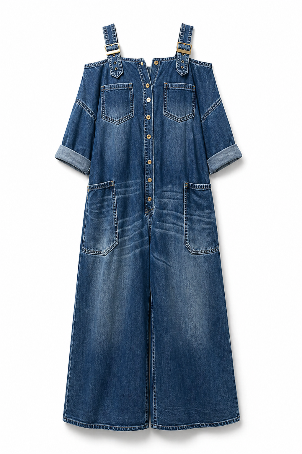 SOPHIA | OFF SHOULDER DENIM JUMPSUIT
