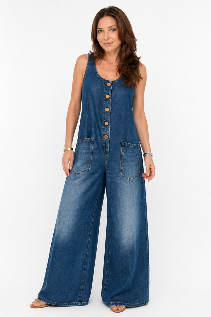 SAYLOR | Vintage Washed Cotton Denim Overalls