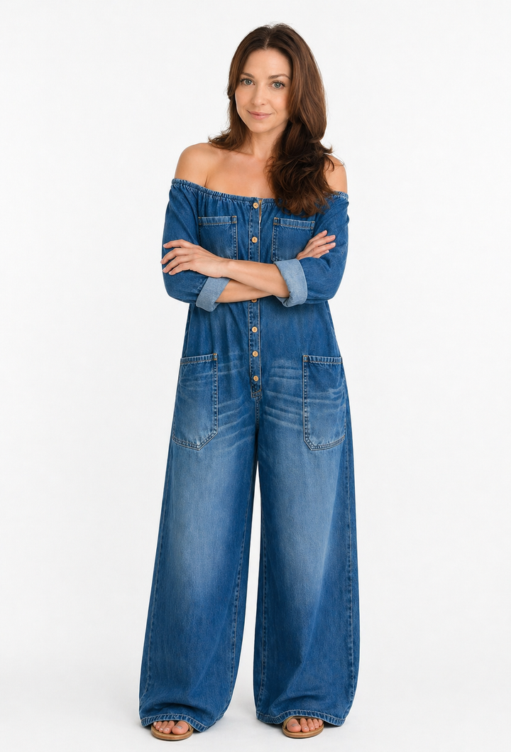 ELENA | Off Shoulder Long Sleeve Jumpsuit