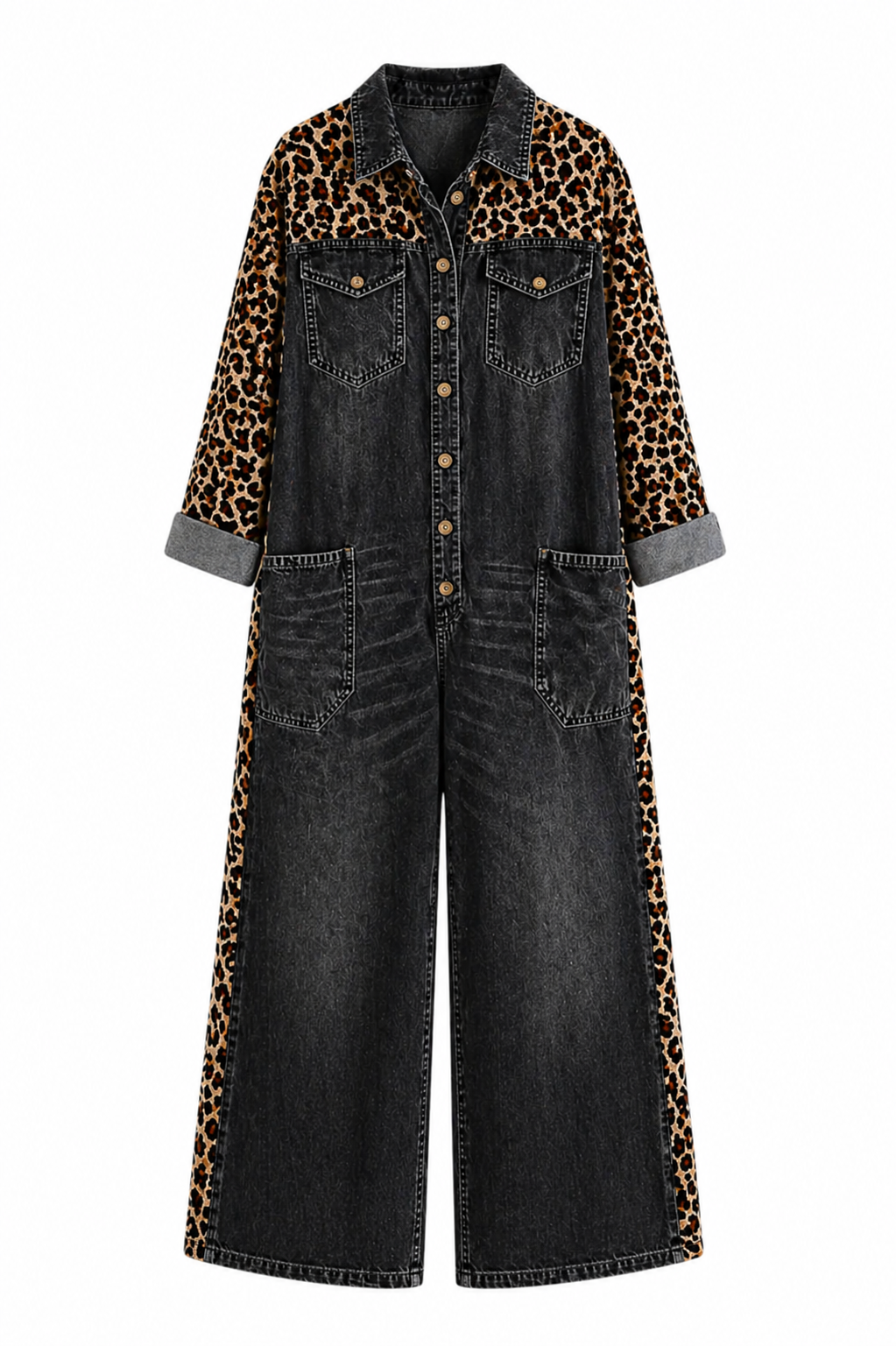 AMANDA | One Piece Denim Shirt Jumpsuit