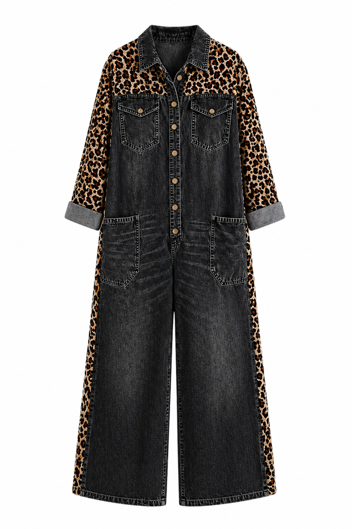AMANDA | One Piece Denim Shirt Jumpsuit