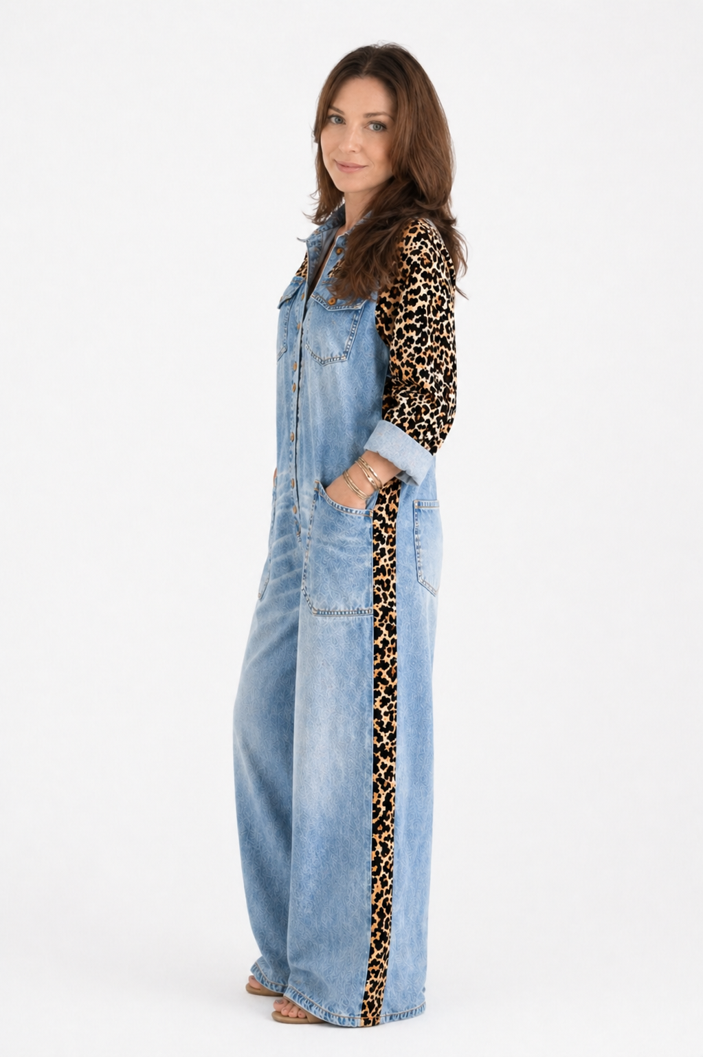 AMANDA | One Piece Denim Shirt Jumpsuit