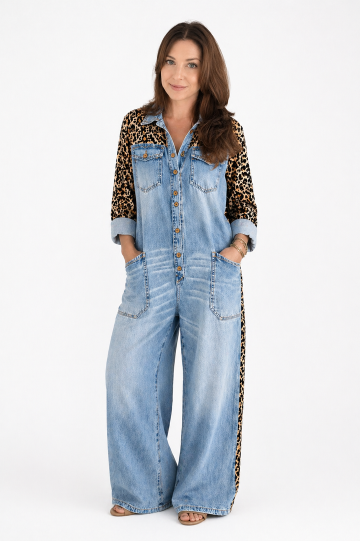 AMANDA | One Piece Denim Shirt Jumpsuit
