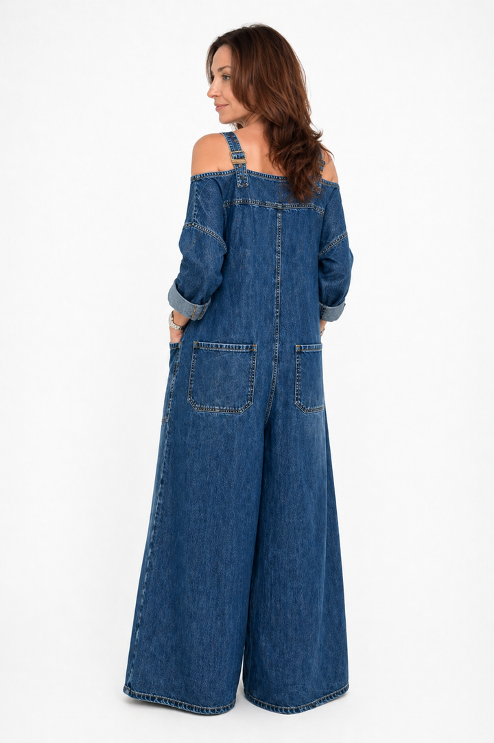 SOPHIA | OFF SHOULDER DENIM JUMPSUIT