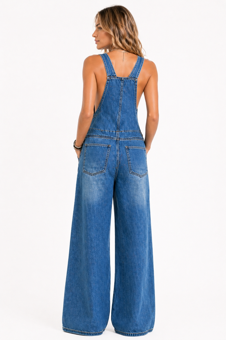 Harper | Elastic Waist Denim Jumpsuit