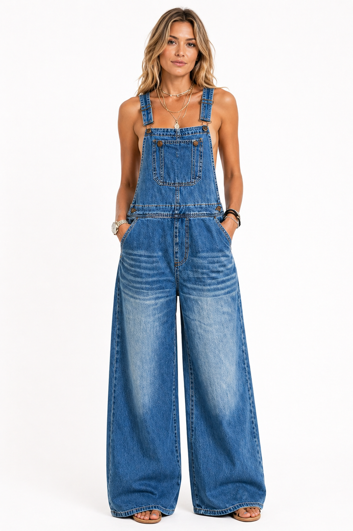 Harper | Elastic Waist Denim Jumpsuit