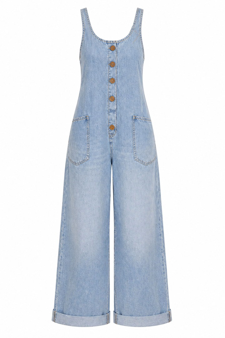 Sadie | Vintage Washed Cotton Denim Overalls