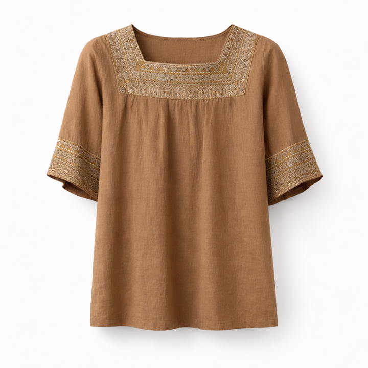 Claire | Embroidered Cotton Blouse