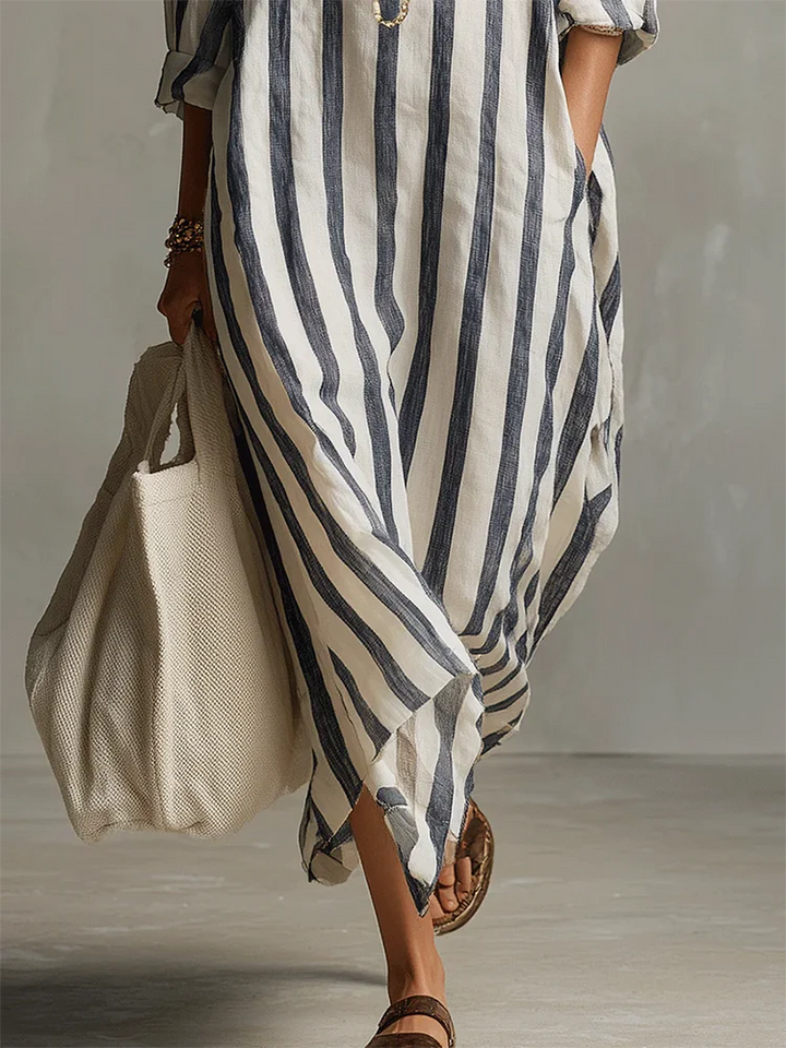 Lina | Striped Linen Dress