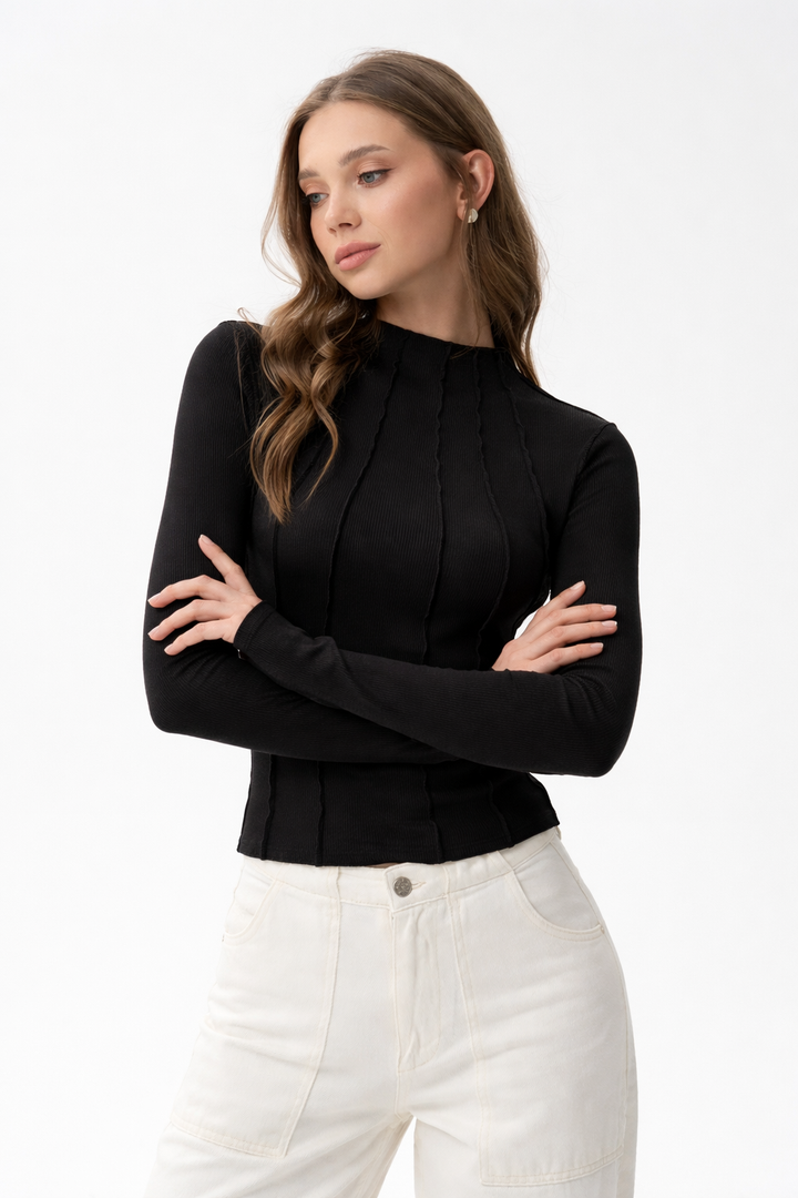Elara | Sculpted Ribbed Top