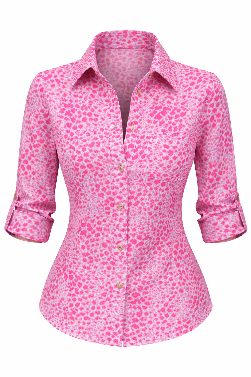 SOFIA AMORETTI | LONG SLEEVE ALLOVER PRINT SHIRT