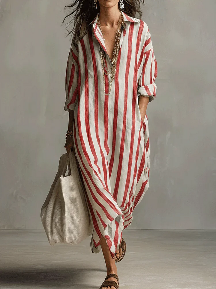 Lina | Striped Linen Dress