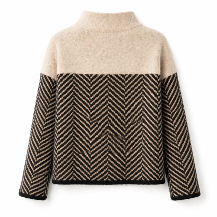 Juliette | Herringbone Turtleneck Sweater