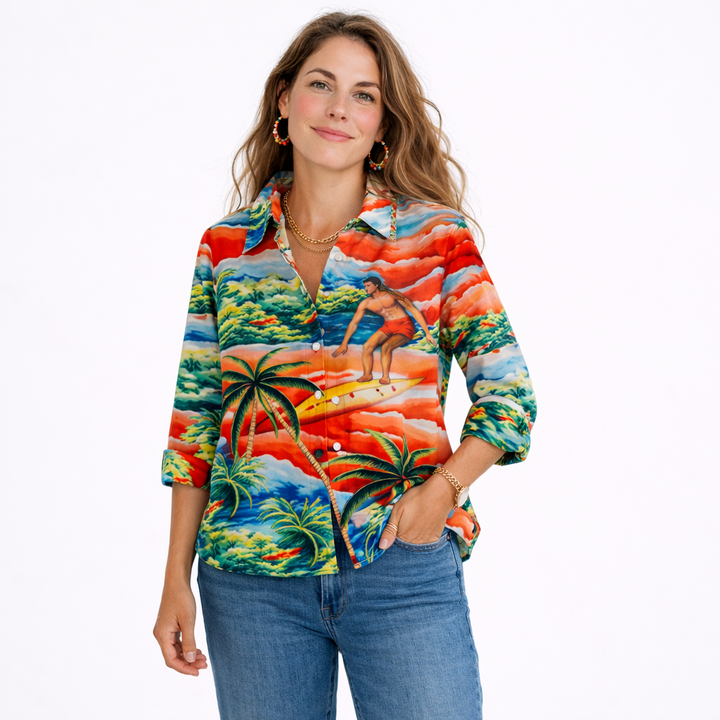 Camille™ | Tropical Print Blouse