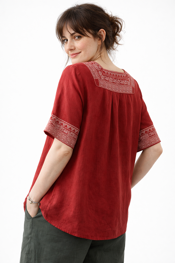 Claire | Embroidered Cotton Blouse
