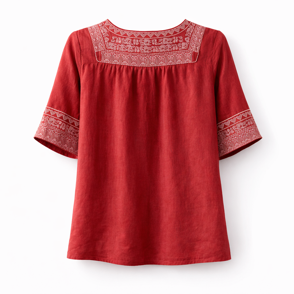 Claire | Embroidered Cotton Blouse